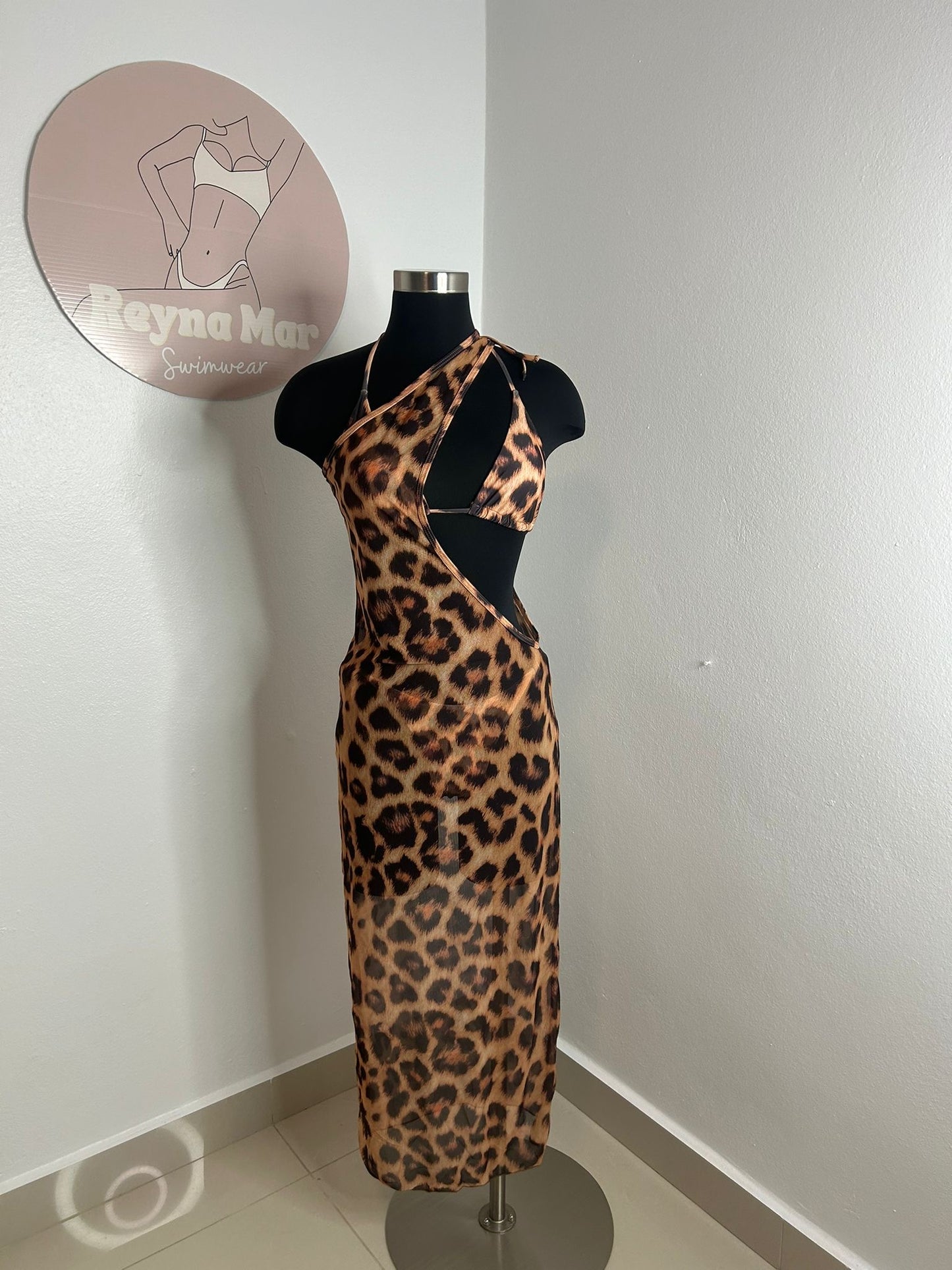 Leopard Sexy Long Dress Set